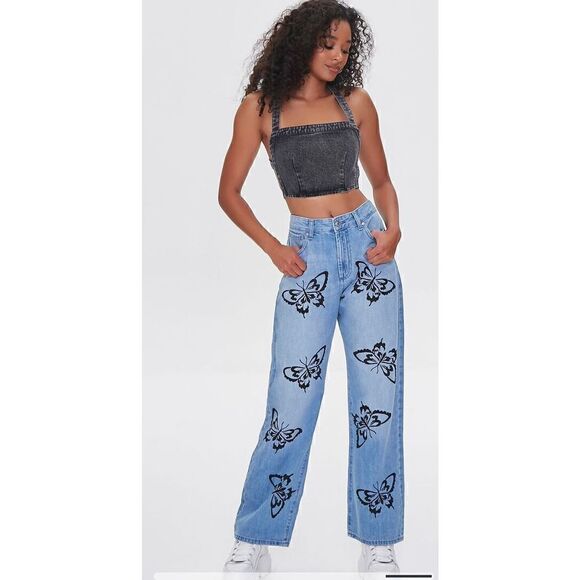 Forever 21 Butterfly Graphic Jeans (Sz 27) - Picture 11 of 11